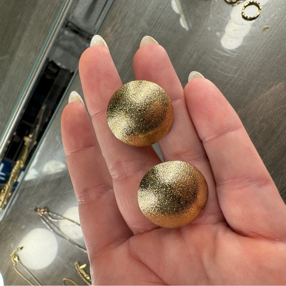 Gold Textured Stud Earrings